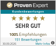 ProvenExpert Bewertungssiegel: Lofthouse Catering, Bewertung sehr gut, 100 Prozent Empfehlungen aus 151 Bewertungen, Stand 30.09.2026
